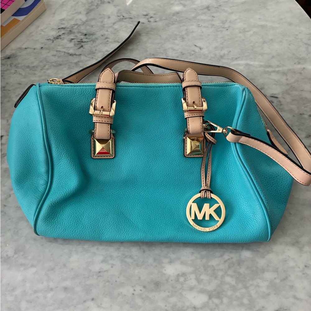Michael Kors Aqua Leather Satchel